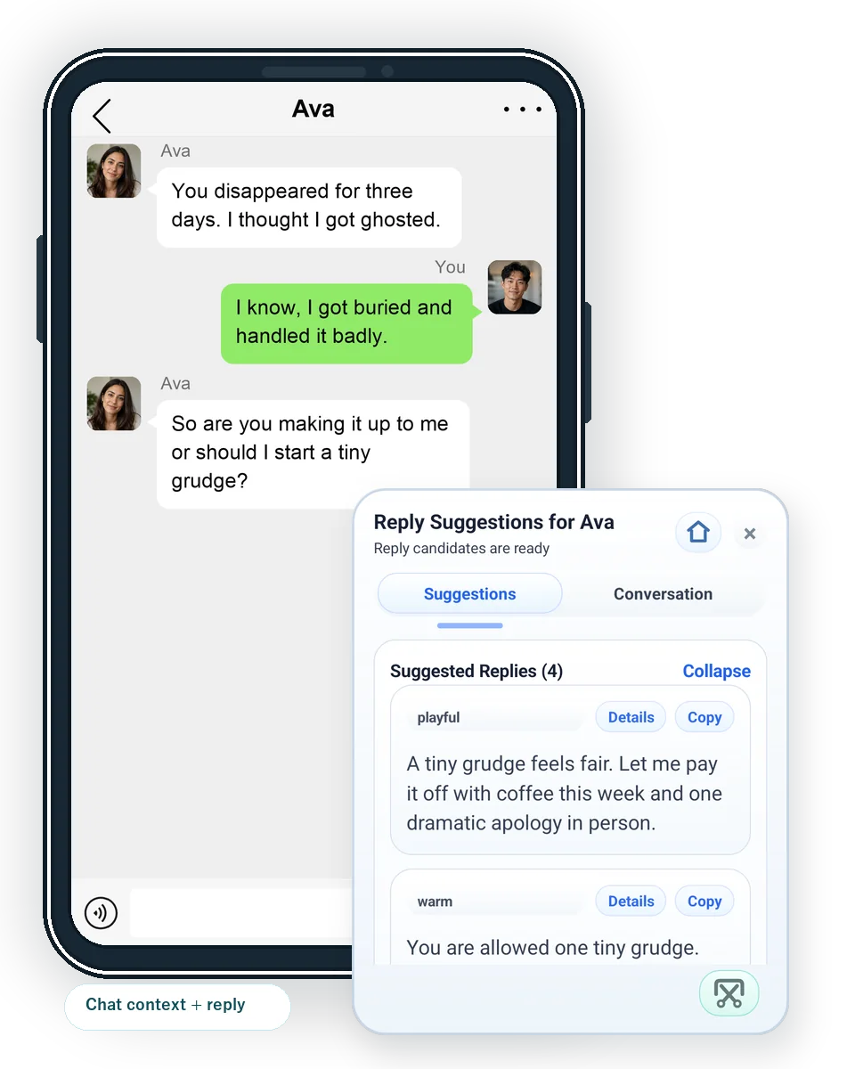 SayPilot sample reply over a friendly casual chat